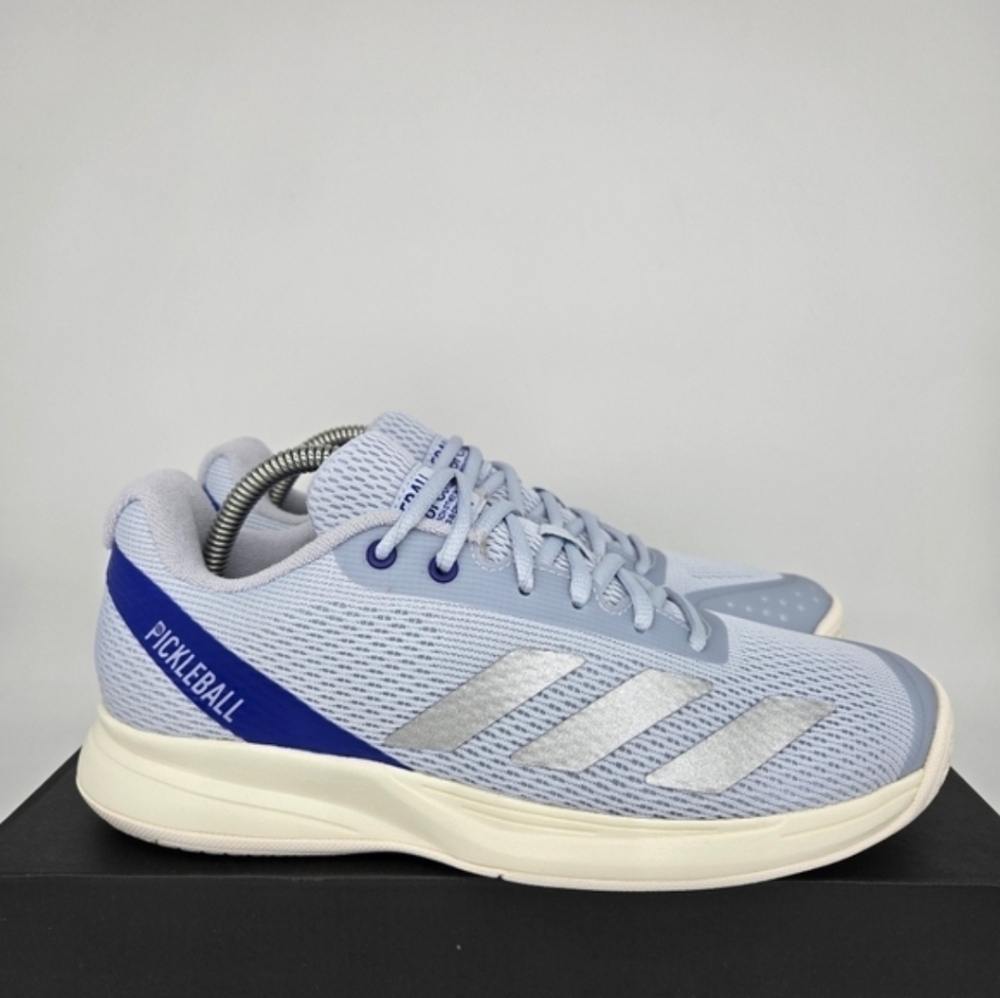 New adidas Pickleball Halo Blue Silver Metallic Women's Shoes Size 9 - Picture 3 of 8